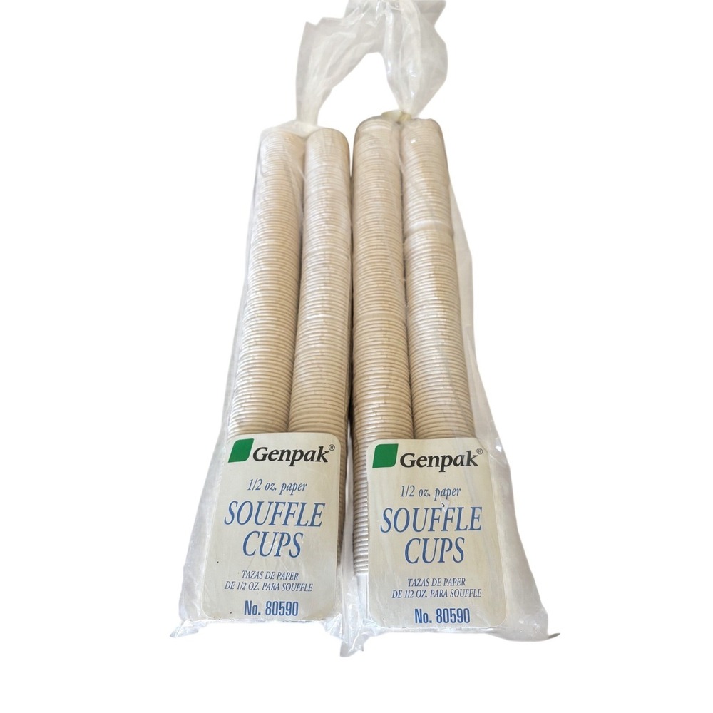Genpak 80590 1/2 oz White Paper Souffle Cups approx 500 Count 2 Packs of 250 New